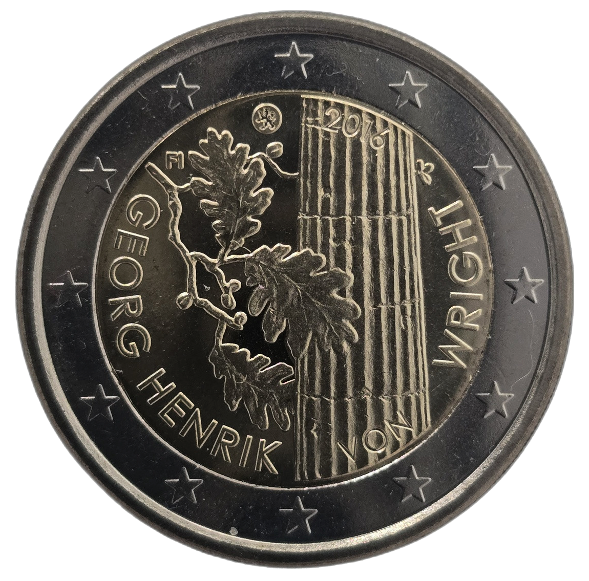 2 euros conmemorativa Centenario del nacimiento de Georg Henrik von Wright